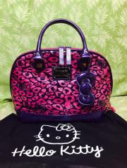 Hello Kitty Loungefly Pink And Purple Leopard Print Hello Kitty Embossed
