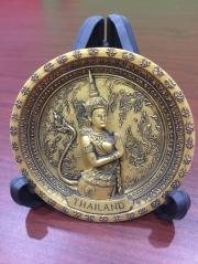 Thailand Souvenir Plate Golden Kinnaree