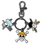 One Piece Luffy Sanji & Zoro Jolly Roger Metal Key Chain