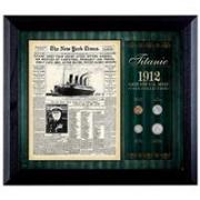 American Coin Treasures New York Times Titanic 1912 U.S. Mint Coin Collection Framed 4 Coins