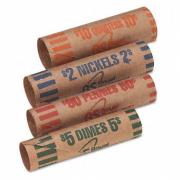 Royal Sovereign Assorted Coin Wrappers,216 Wrap(s) - Pre-formed - Kraft - Assorted