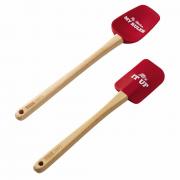 Cake Boss Novelty Tools and Gadgets 2-Piece Silicone Spatula and Spoonula Set, Mix it Up, Red
