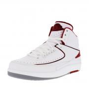 Jordan Men's Air 2 Retro, WHITE/BLACK-VARSITY RED-CEMENT GREY, 13 M US