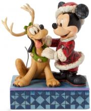 Jim Shore for Enesco Disney Traditions by Santa Mickey with Pluto Figurine