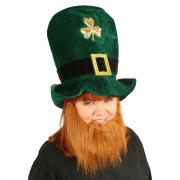 Plush Leprechaun Hat w/Beard Party Accessory (1 count) (1/Pkg)