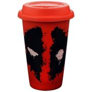 Officially Licensed Deadpool Splat Red Ceramic Travel Mug