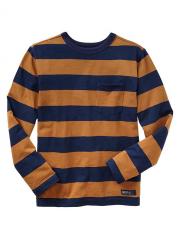 Gap Stripe Pocket Tee - Rich ginger