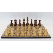 Lardy Sheesham/Natural Boxwood Chessmen on Marrakech Decoupage Chess board