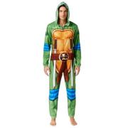 Briefly Stated Mens Leonardo Ninja Turtle Costume Body Suit Pajama, Green, Small