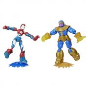Marvel Avengers Iron Patriot vs Thanos Bend and Flex Action Figures