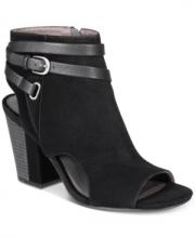 White Mountain Womens Shira Faux Suede Open Toe Booties