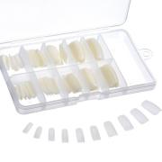 Hotop 100 Pieces Translucent Full Cover False Nail Diy Uv Gel Acrylic False