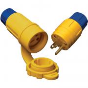 Ericson 2524-PW6P Plug, Perma-Tite, NEMA L16-30, 3 Pole/4 Wire Locking Blade, 30 Amp, 480V, 3 Phase, Safety Yellow