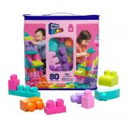 MEGA BLOKS 80-piece Big Building Bag Blocks for Toddlers 1-3  Pink