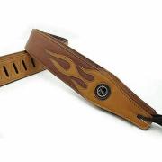 Vorson Flame Padded Leather Guitar Strap, Red and White