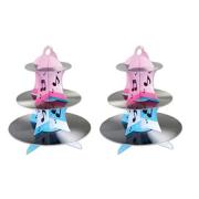 Beistle 54945 2 Piece Rock and Roll Record Cupcake Stand 13.5 Multicolor