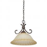 Sunset Lighting Graham 1-Light Mahogany Pendant