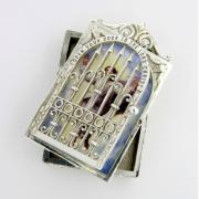 Vatican Heavenly Gates Silver Tone Rosary Box 6866