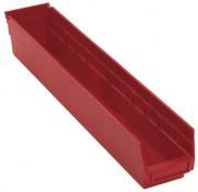 Quantum Storage QSB105RD Economy 4 in. Shelf Bin Red - 23.62 x 4.12 x 4 in.