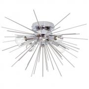 Dainolite 4 Light Flush Mount Silver & Polished Chrome Finish