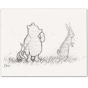Lone Star Art A Rabbit - Winnie the Pooh and Piglet 11x14 Unframed Nursery Art Print