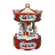 Northlight Animated Musical Carousel with Horses Christmas Music Box Table top Decor