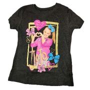 JoJo Siwa From My Heart to Yours Girls Gray Tee (Small (6-6X))