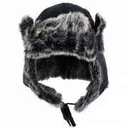 Scala Pronto Women's Suede/Fur Trooper Hat - Black