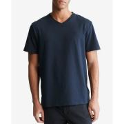 Calvin Klein Men s Smooth Cotton Solid V Neck T Shirt Dark Sapphire Blue Large