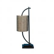 Fangio Lighting 's 27.5 in. Metal Twin Table Lamp in a Black & Brushed Steel Finish