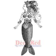 Deep Red Cling Stamp 3 X5 -Fancy Thank You