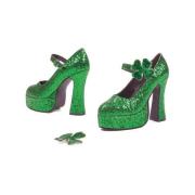 Ellie Shoes E-557-Lucky 5  Chunky Heel Green Glitter Womens Maryjane Pump Green / 5