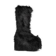 Ellie Shoe E-500-FUZZ 5  Chunky Heel Platform Boot with faux fur 12 / Pink