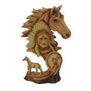 Everspring Import Co. Western Horse and Indian Chief Carved Wood Look Bust Statue