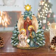 Nativity Scene with Christmas Tree Décorative Village Set by G. Debrekht | Nativity Holiday Décor - 852767