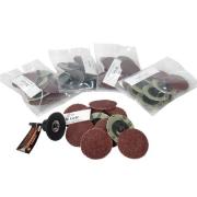 50-Pc 2-Inch Roll Lock Sanding Disc 24 36 60 80 120 Grit Assortment with Mandrel