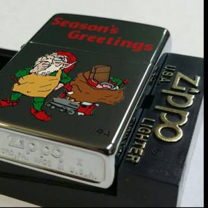 Zippo Lighter Christmas SEASON'S GREETINGS ELF LIGHTER 1994 MNT
