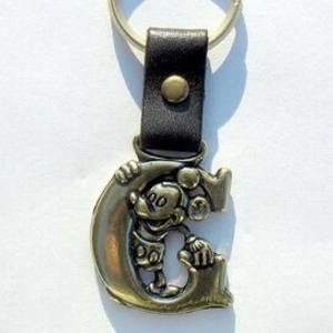 Authentic Disney Mickey Mouse Letter G Pewter Keychain (Key Ring)