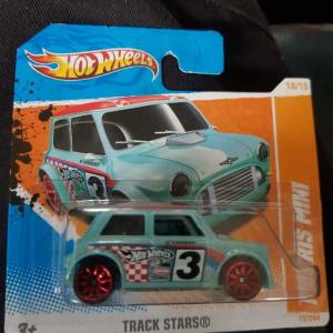 Hotwheels Morris Mini Light Blue & Red