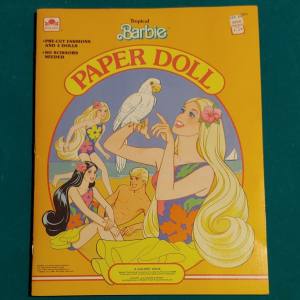Tropical Barbie Paper Doll Book W Barbie, Ken, Miko & Skipper Dolls & Pre-cut Fa