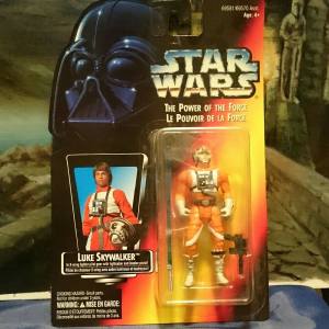 Star Wars Power of the Force Luke Skywalker in X-Wing Fighter pilot gear (long lightsaber variant)
