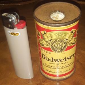 Mini Budweiser Can hold bic lighters